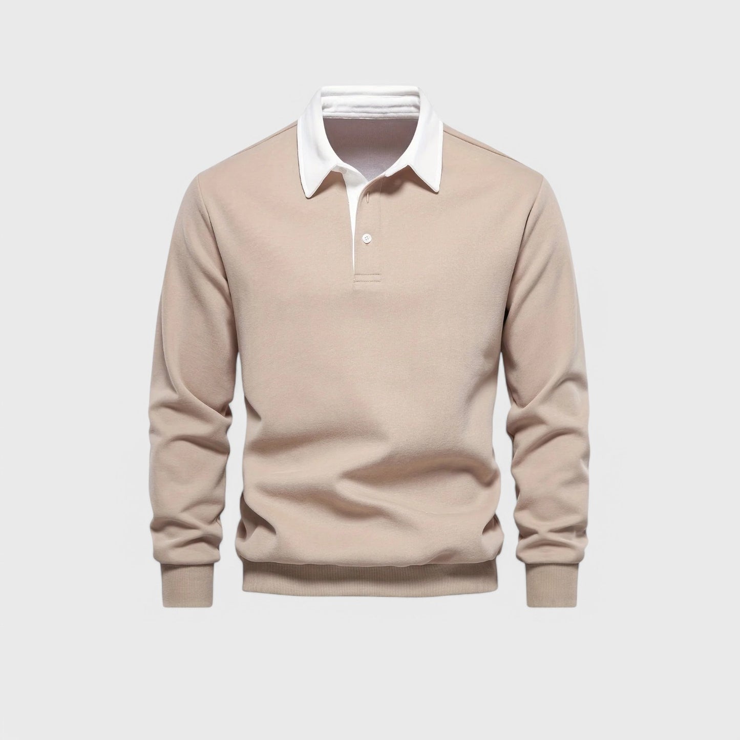 Shirt met lange mouwen, polokraag en knoopsluiting