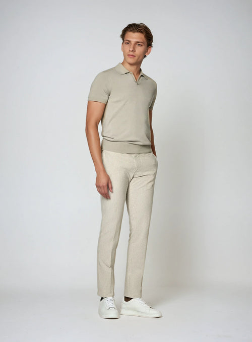 Buttonless Polo - Taupe