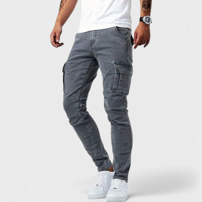 Slim fit trousers with reinforced seams and pockets