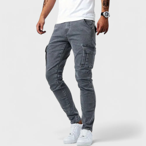 Slim fit trousers with reinforced seams and pockets
