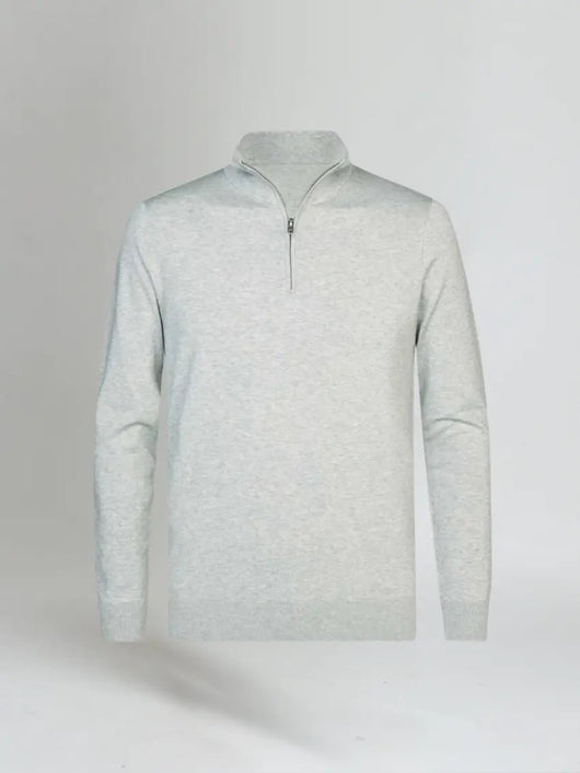 Half Zip Sweater – Light Grey