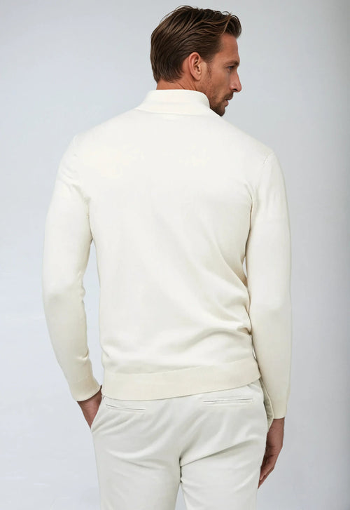 Essential Half Zip Sweater - White