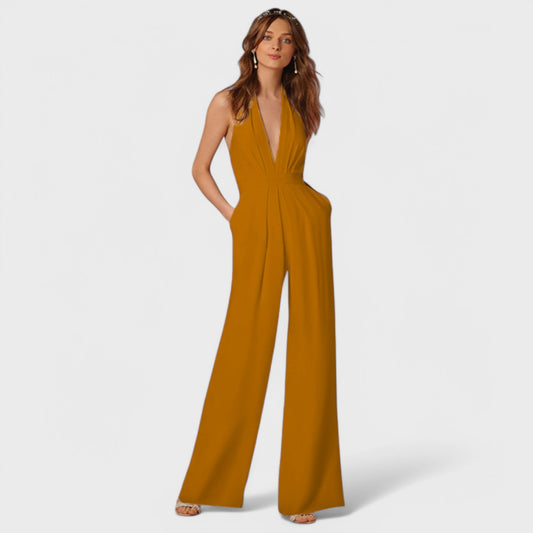 Mouwloze jumpsuit met wijde pijpen