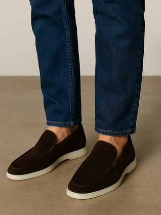Suede Loafers – Dark Brown