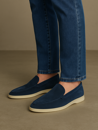 Suede Loafers – Deep Blue