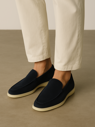 Suede Loafers – Navy Blue