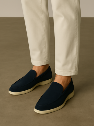 Suede Loafers – Navy Blue