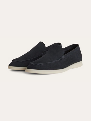 Suede Loafers – Navy Blue